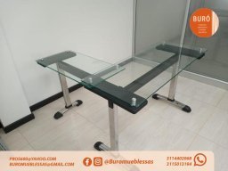 ESCRITORIOS DE VIDRIO EN L